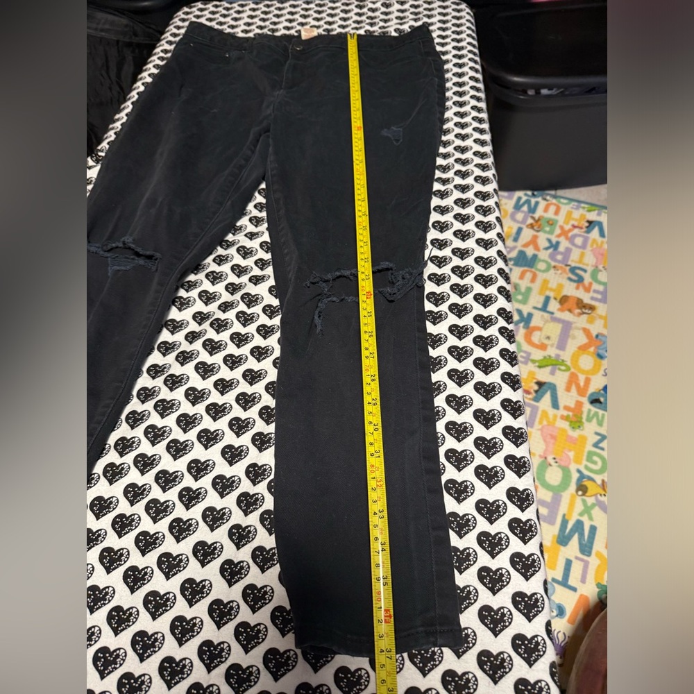 Black Distressed Jeans faded glory size 16 - Picture 7 of 12